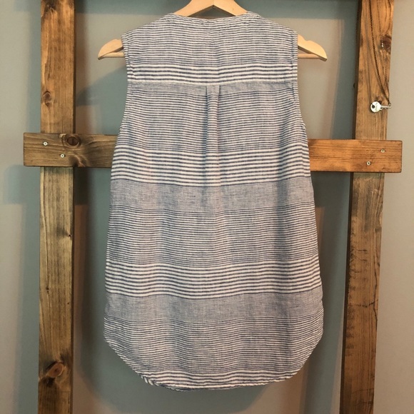 Vineyard Vines | Linen Stripe Sleeveless Popover - Picture 7 of 7